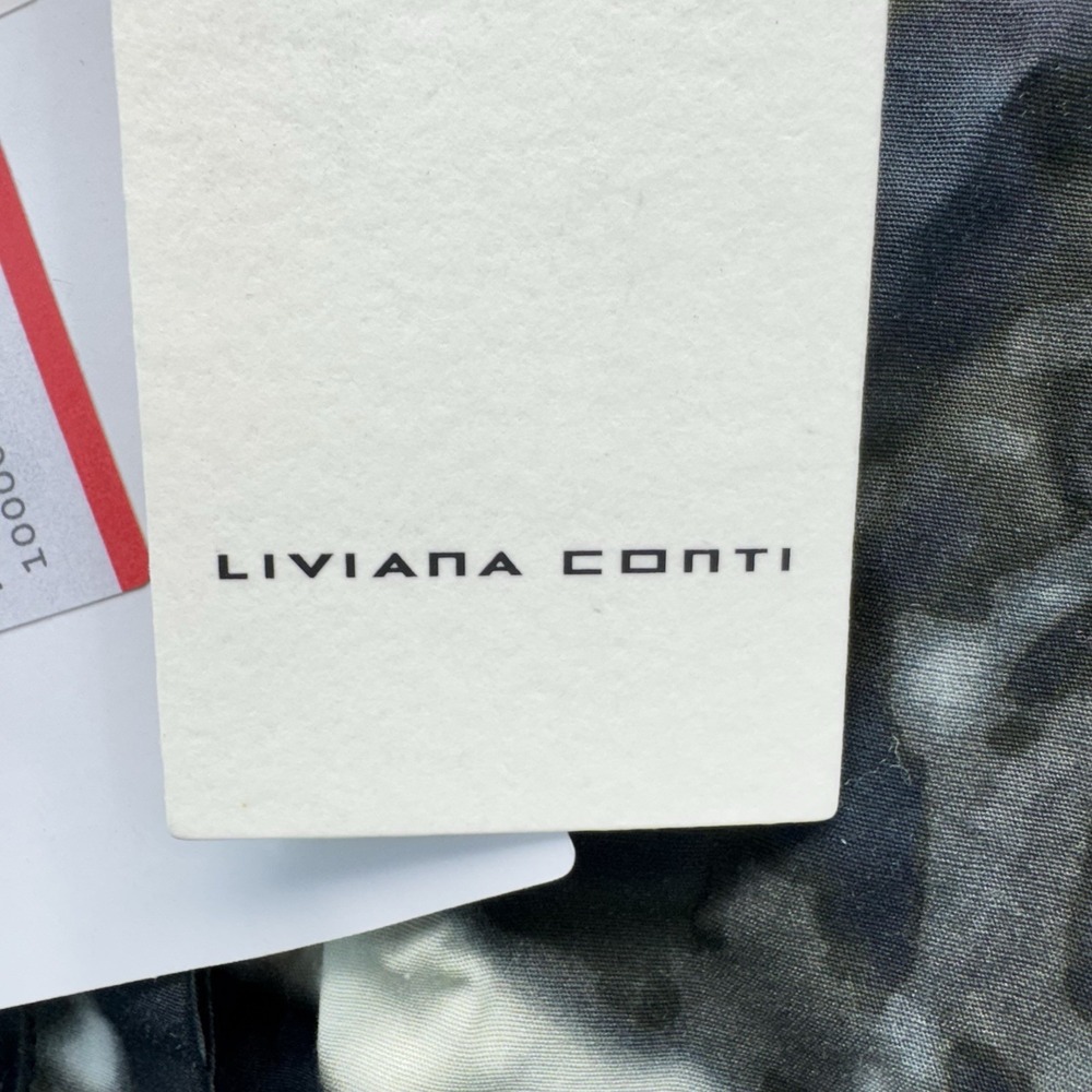 NWT Liviana Conti Off Shoulder Blouse Womens M IT 42 Black Abstract Print $289 - Picture 4 of 13